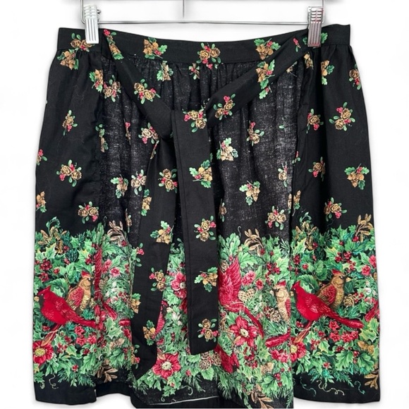 Charming Vintage Christmas Half Apron Cardinal Motif - Picture 7 of 7